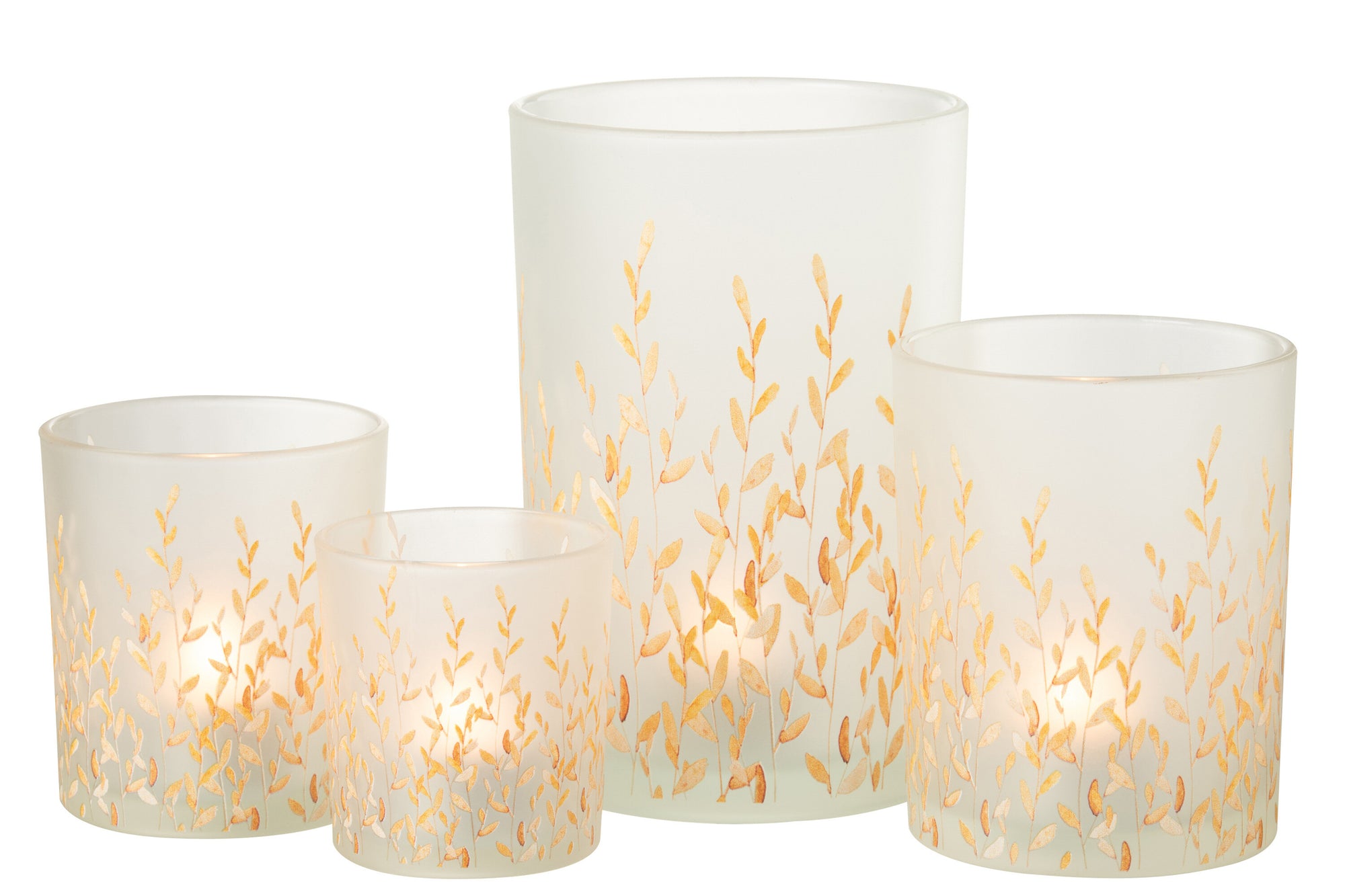 J-LINE WINDLICHT SALLY – GLAS ORANJE/TRANSPARANT LARGE - Tuincentrum Lopik