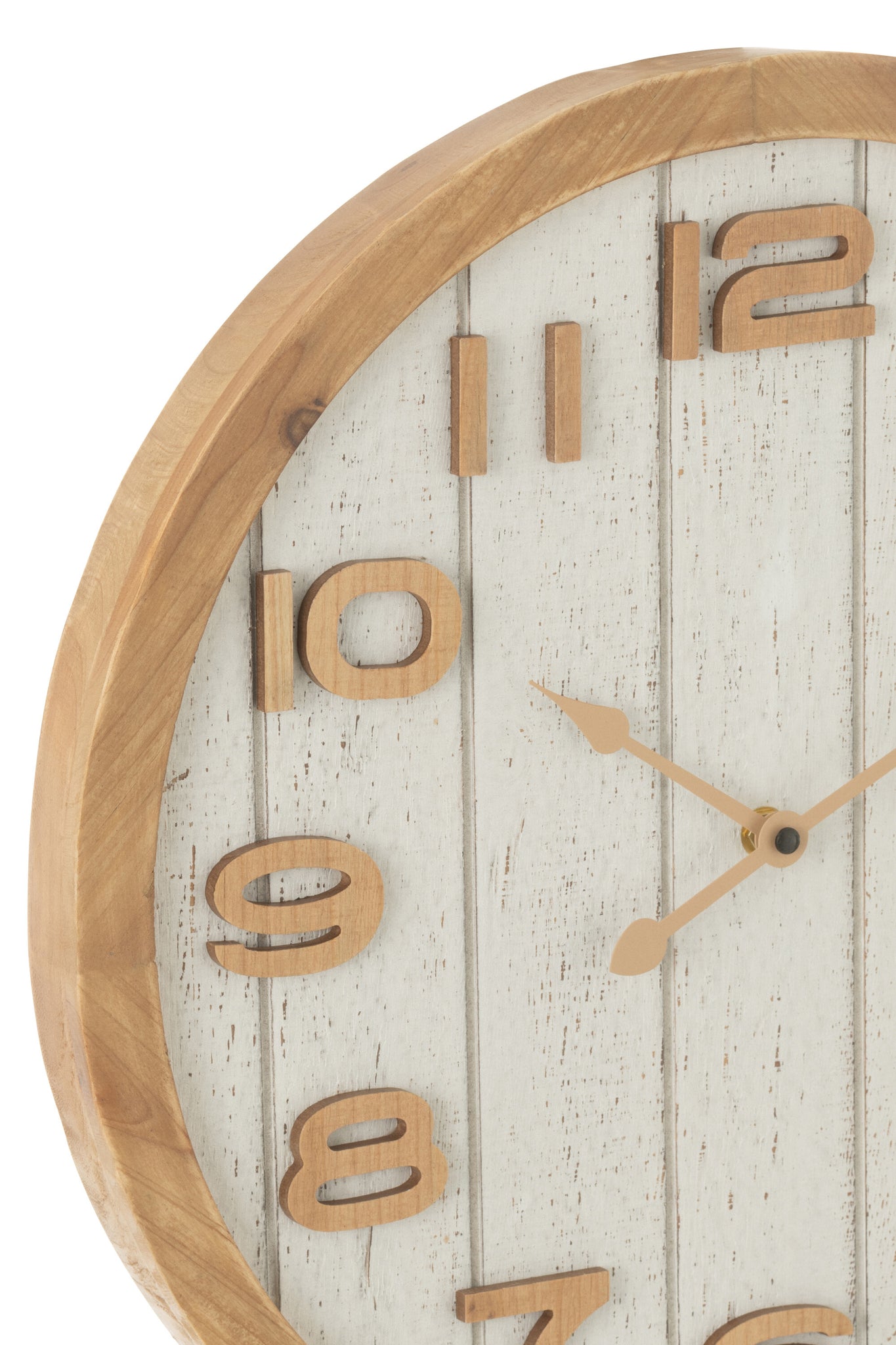 J-LINE WANDKLOK HOUT/MDF WIT/NATUREL KLEIN - Ø40 CM - Tuincentrum Lopik