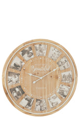J-LINE WALL CLOCK PHOTO BEAUTIFUL MDF NATURAL - Tuincentrum Lopik