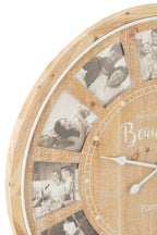 J-LINE WALL CLOCK PHOTO BEAUTIFUL MDF NATURAL - Tuincentrum Lopik