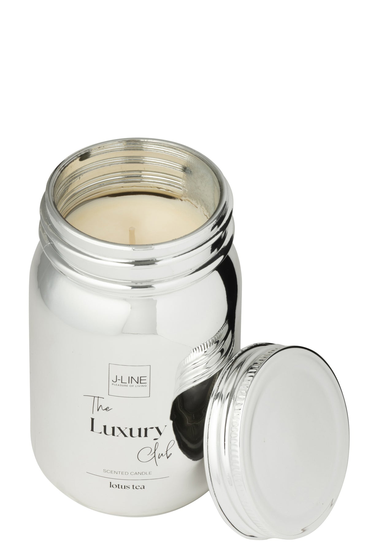 Scented Candle Jar Glass Silver Colored-69H - Tuincentrum Lopik