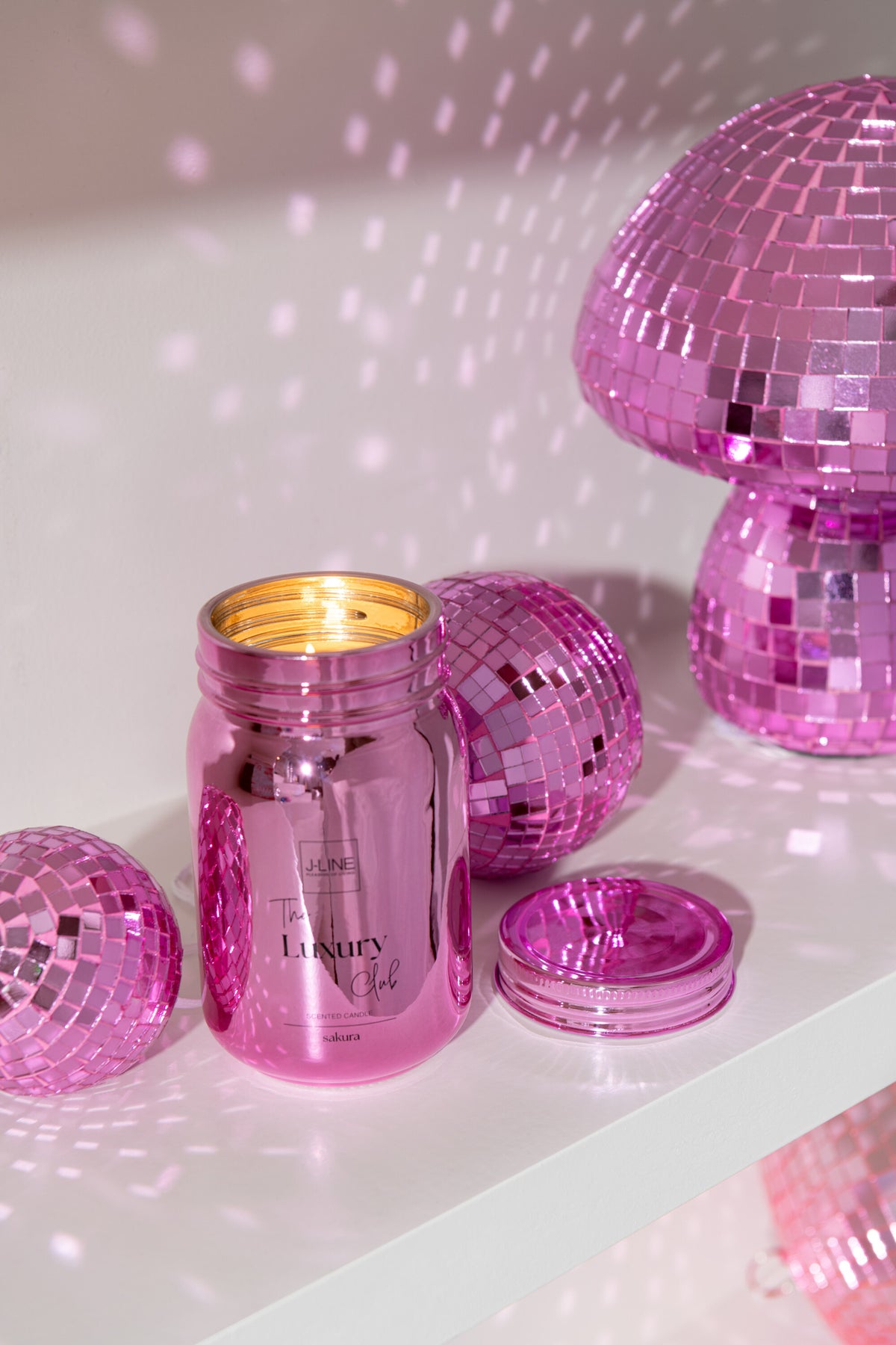 Scented Candle Jar Glass Pink-69H - Tuincentrum Lopik