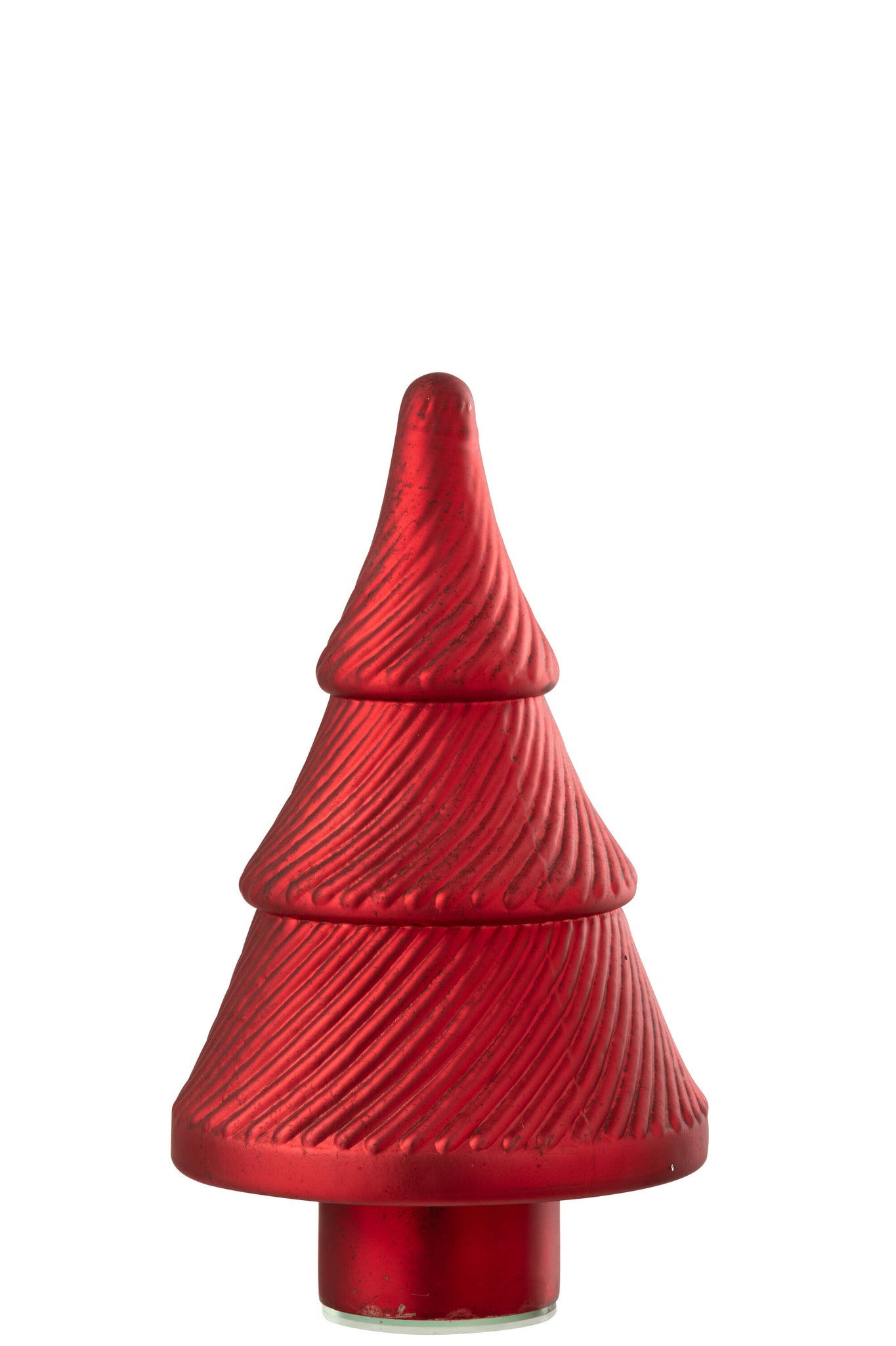 J-LINE KERSTBOOM GEOXIDEERD GERIBBELD GLAS ROOD KLEIN - Tuincentrum Lopik