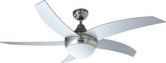 DCF52LSR PLAFONDVENTILATOR MET AFSTANDSBEDIENING EN VERLICHTING 132 CM RVS / ZILVER / 60 WATT