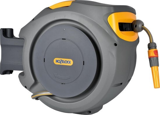  AUTO REEL WANDSLANGBOX + 30 M SLANG, KOPPELINGEN EN TUINSPUIT (25 M + 5 M GRATIS)