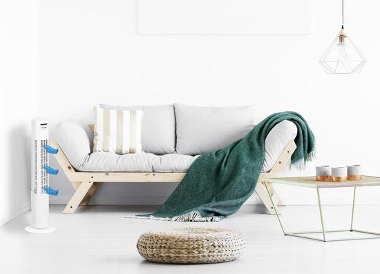  AFT760W TOWER VENTILATOR 78 CM MET TIMER WIT 35 WATT