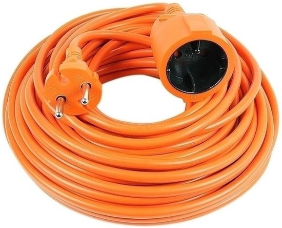 VB TUINVERLENGSNOER ORANJE H05VV-F 2G1 MM² 20 METER MAX. 2500 WATT