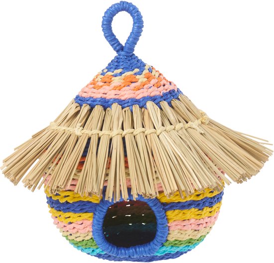 J-LINE VOGELHUISJE GESTREEPT PAPIER MULTICOLOR KLEIN