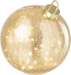 J-LINE KERSTBAL MET LED-VERLICHTING VAN GLAS GOUDKLEURIG GROOT