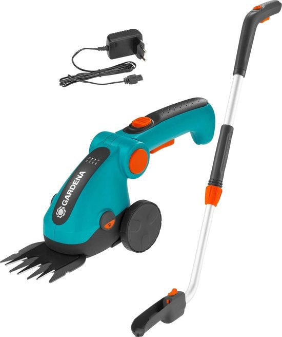  ACCU GRASSCHAAR SET COMFORTCUT LI MET HEGGENSCHAAR 18CM, STEEL EN WIELEN