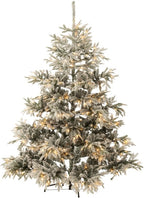 J-LINE KERSTBOOM 420 LED SNEEUWACHTIG KUNSTMATIG DONKERGROEN/LICHTGRIJS GROOT