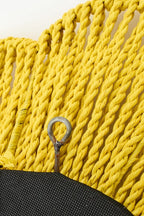 J-LINE WANDSPIEGEL RAFFIA GEEL