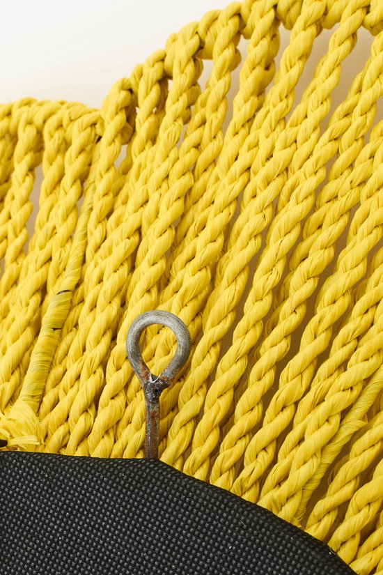 J-LINE WANDSPIEGEL RAFFIA GEEL