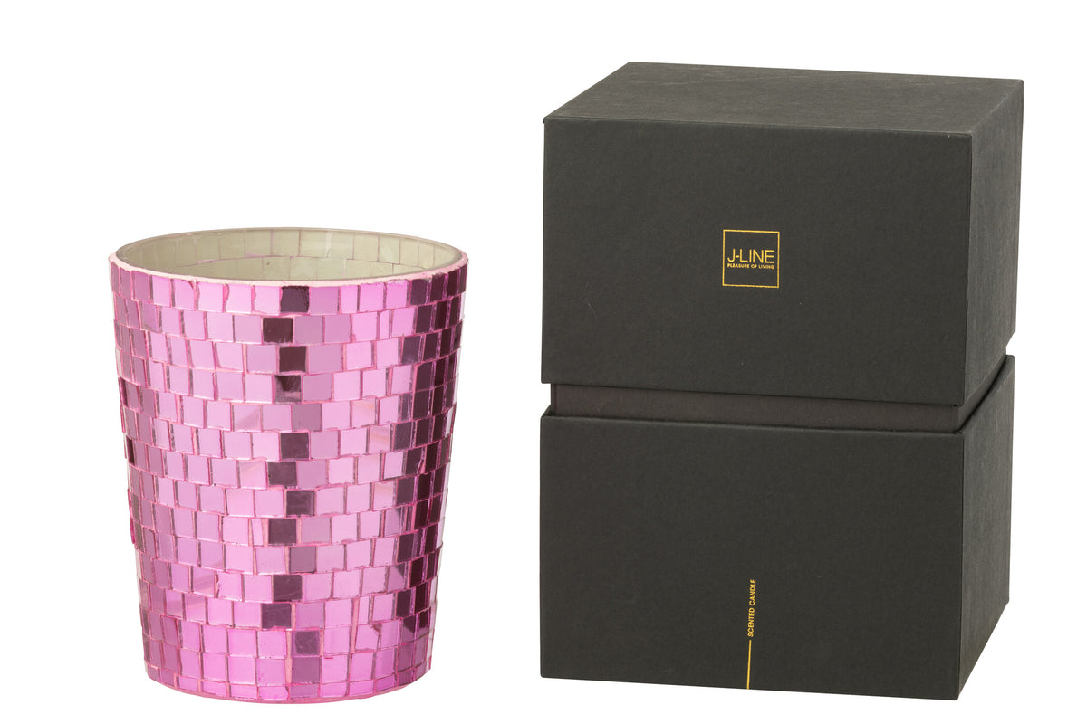 Scented Candle Mirror Glass Pink - Tuincentrum Lopik