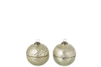 Scented Candle Christmas Bauble Glass Silver Colored Small Assortment Of 2 - Tuincentrum Lopik