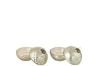 Scented Candle Christmas Bauble Glass Silver Colored Small Assortment Of 2 - Tuincentrum Lopik
