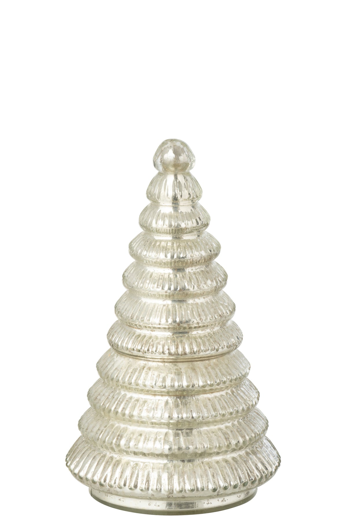 Scented Candle Tree Ribbed Glass Silver Colored Large - Tuincentrum Lopik