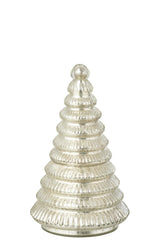 Scented Candle Tree Ribbed Glass Silver Colored Large - Tuincentrum Lopik
