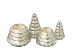 Scented Candle Tree Ribbed Glass Silver Colored Large - Tuincentrum Lopik