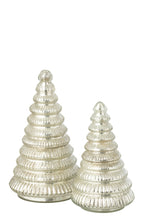 Scented Candle Tree Ribbed Glass Silver Colored Large - Tuincentrum Lopik