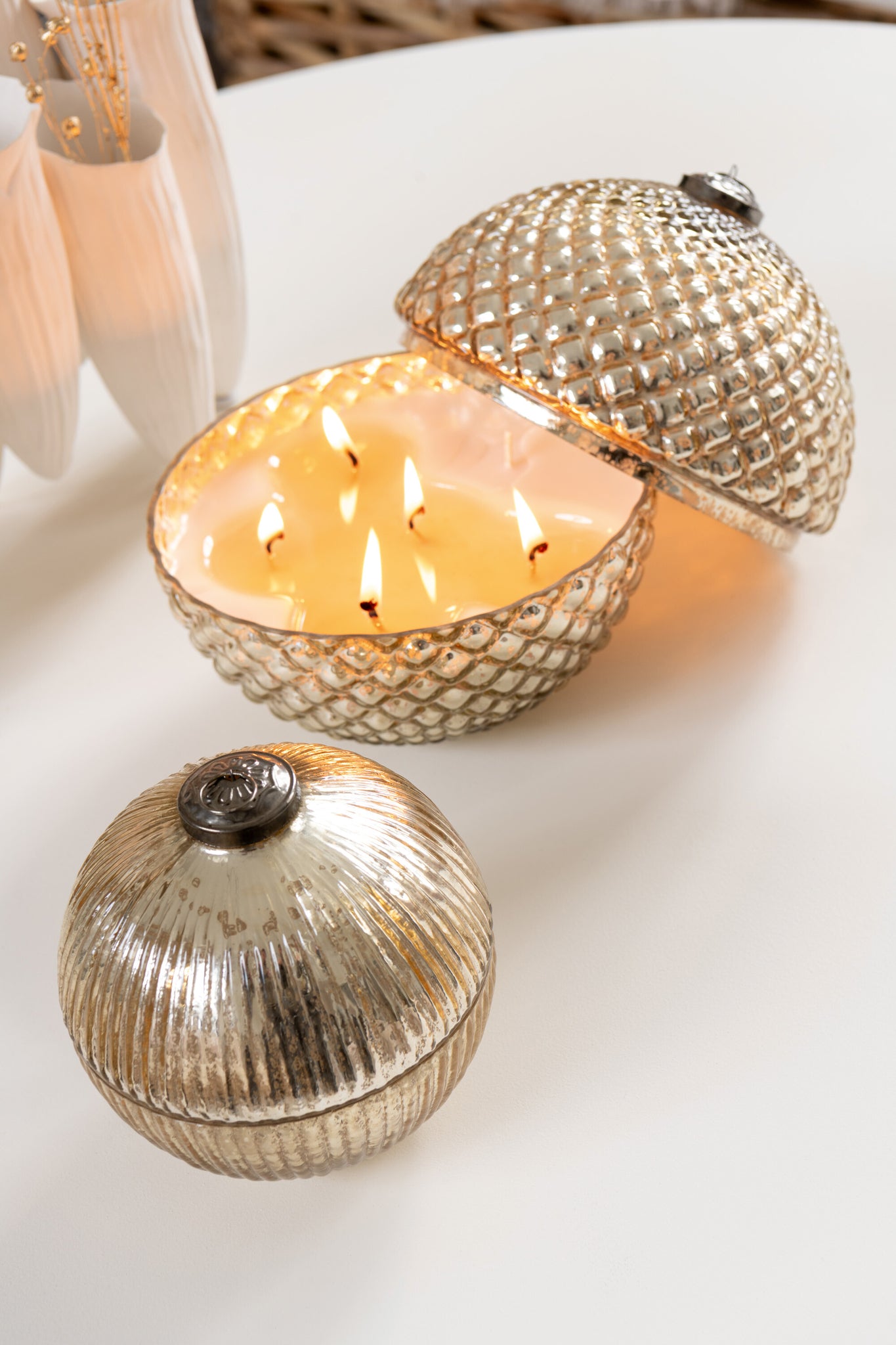 J-LINE GEURKAARS KERSTBAL GLAS GOUDKLEURIG GROOT SET VAN 2 - Tuincentrum Lopik