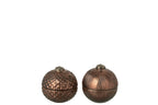 Scented Candle Christmas Bauble Glass Brown Small Assortment Of 2 - Tuincentrum Lopik