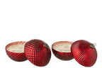 Scented Candle Christmas Bauble Glass Christmas Red Large Assortment Of 2 - Tuincentrum Lopik