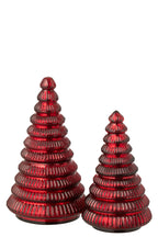 Scented Candle Tree Ribbed Glass Christmas Red Large - Tuincentrum Lopik