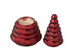 Scented Candle Tree Ribbed Glass Christmas Red Large - Tuincentrum Lopik