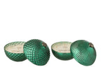 Scented Candle Christmas Bauble Glass Green Large Assortment Of 2 - Tuincentrum Lopik