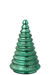Scented Candle Tree Ribbed Glass Green Large - Tuincentrum Lopik