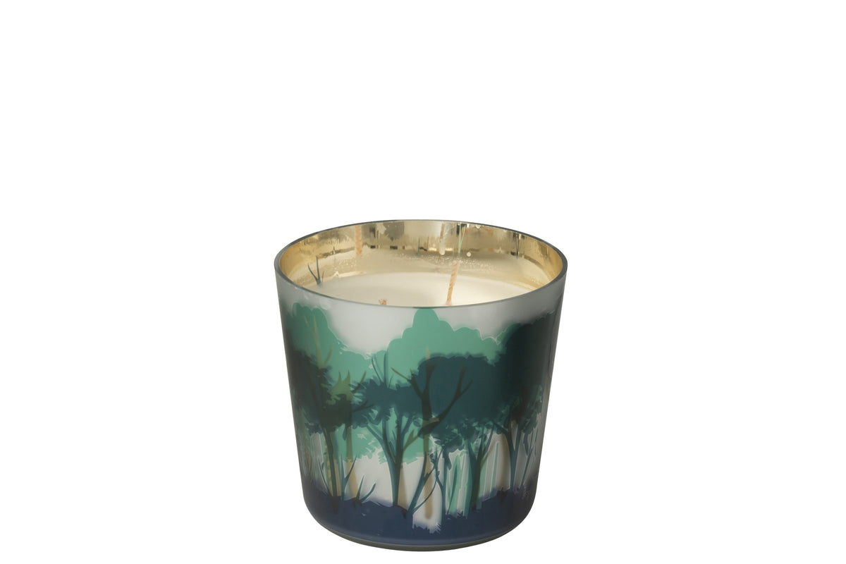 Scented Candle Noa Forest Soya Green/Gold Colored Small-50H - Tuincentrum Lopik