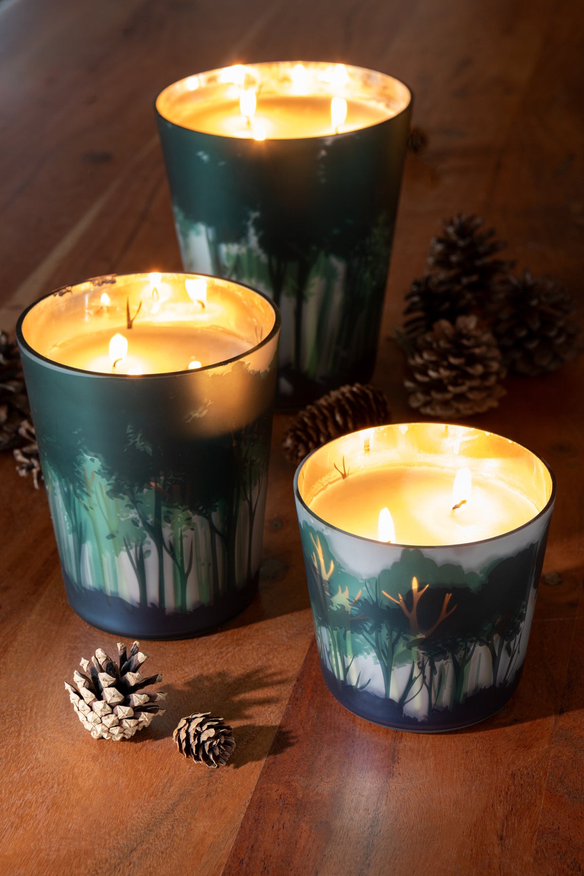 Scented Candle Noa Forest Soya Green/Gold Colored Small-50H - Tuincentrum Lopik