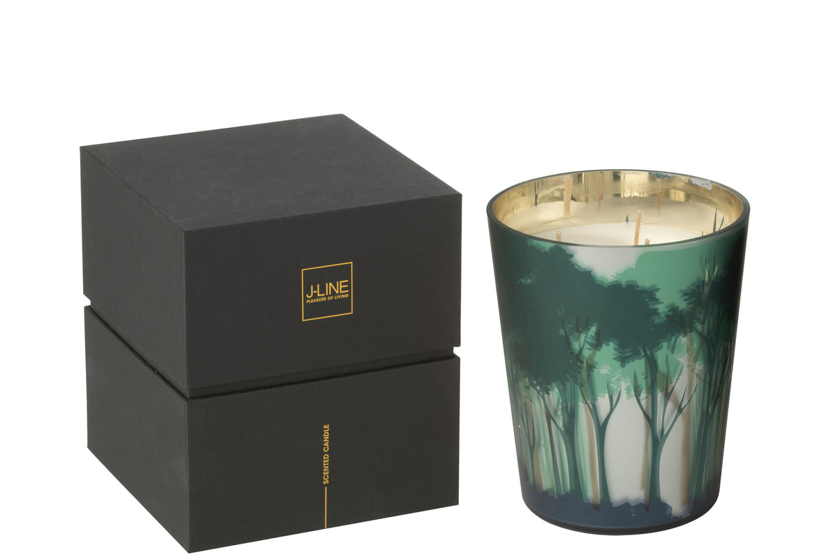 Scented Candle Noa Forest Soya Green/Gold Colored Medium-68H - Tuincentrum Lopik
