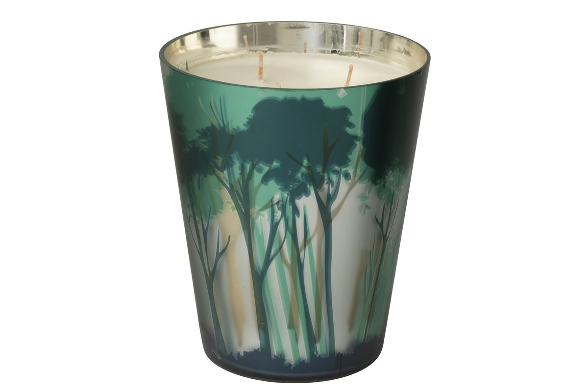 Scented Candle Noa Forest Soya Green/Gold Colored Large-95H - Tuincentrum Lopik