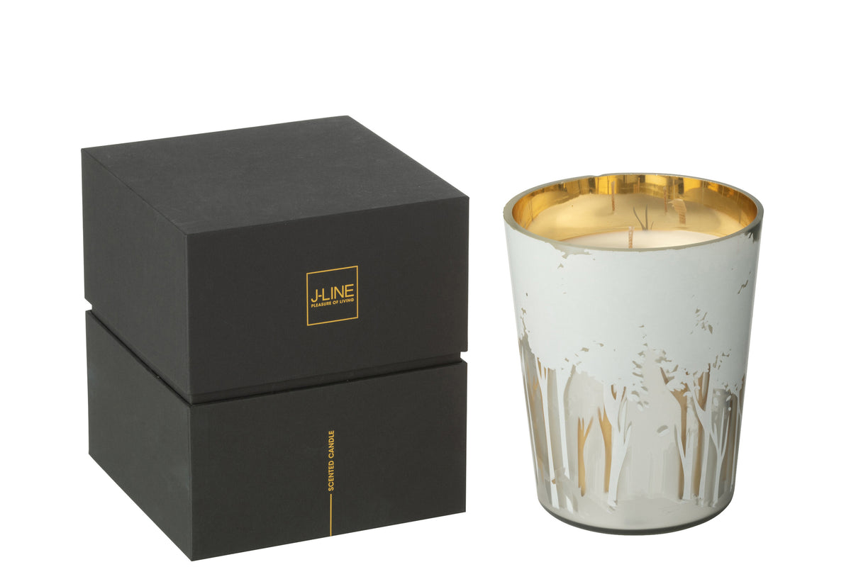 Scented Candle Noa Forest Soya White/Gold Colored Medium-68H - Tuincentrum Lopik