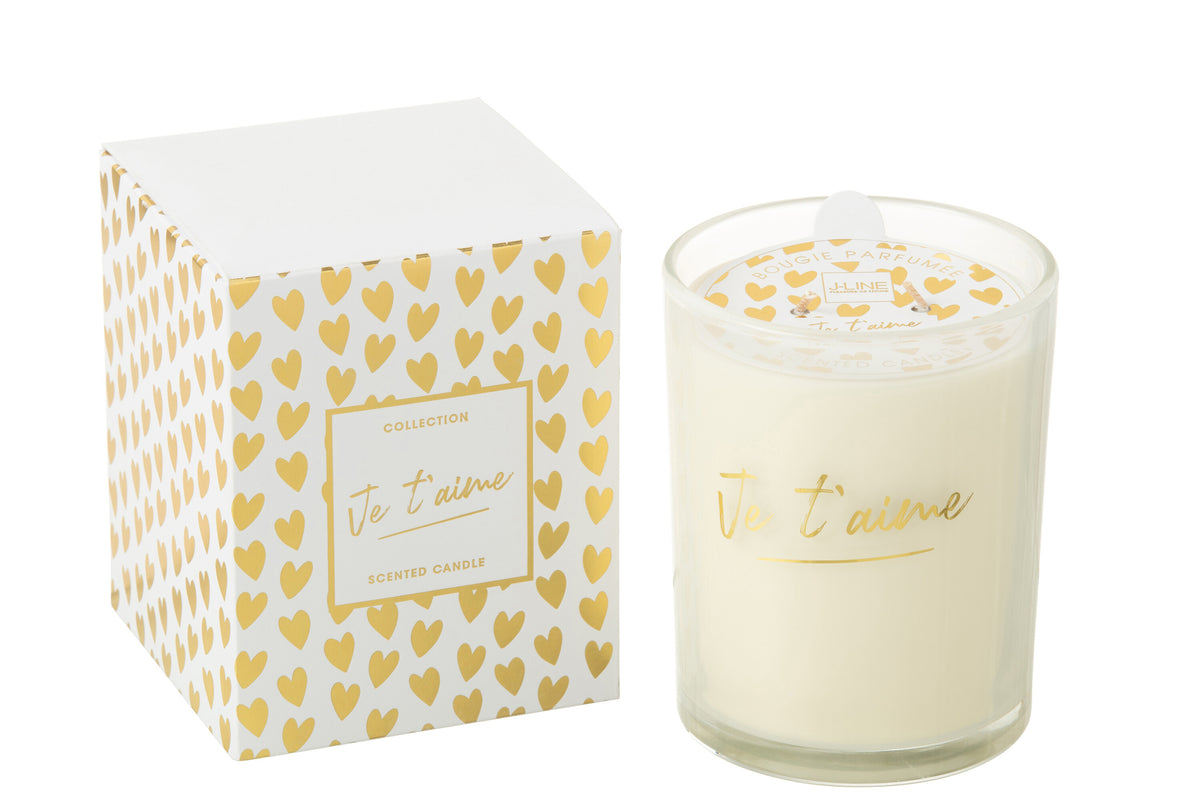 Scented Candle Je T'aime Wax Gold Colored Large - Tuincentrum Lopik