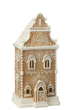 J-Line LED-gingerbreadhuis kalkpoeder/hars wit/beige 34,5 cm