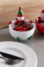 Bowl Santa Claus  +  Snowman Dolomite Multicolored Assortment Of 2 - Tuincentrum Lopik