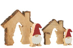 J-LINE KERSTMAN IN HUIS MANGOHOUT MULTICOLOR LARGE 26,5 CM
