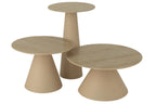 J-LINE SET VAN 2 BIJZETTAFELS CONE IJZER ECRU/BEIGE