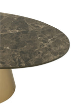 J-LINE SET VAN 2 BIJZETTAFELS MARMEREFFECT IJZER BRONS/TAUPE