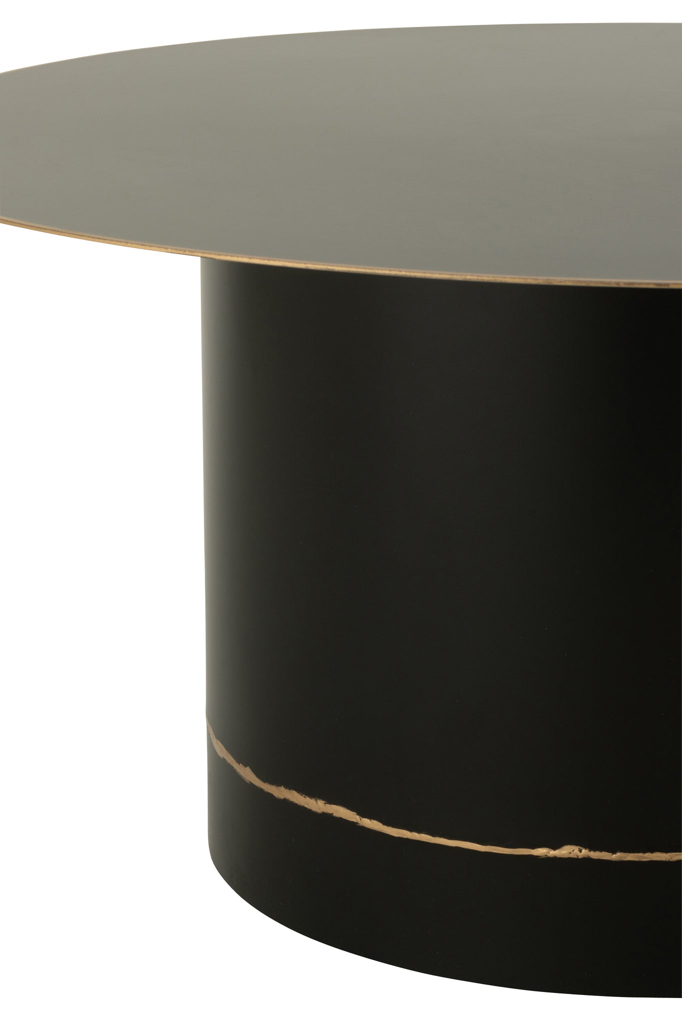 J-LINE SALONTAFEL CYLL ROND IJZER ZWART/GOUD LARGE 80 CM - Tuincentrum Lopik