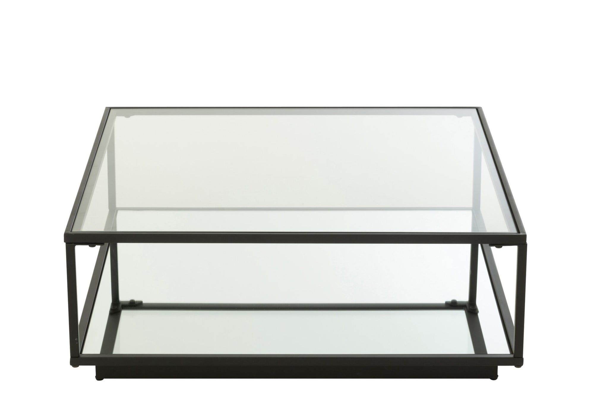 J-LINE SALONTAFEL IJZER/GLAS ZWART GROOT