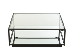 J-LINE SALONTAFEL IJZER/GLAS ZWART GROOT