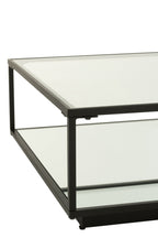 J-LINE SALONTAFEL IJZER/GLAS ZWART GROOT
