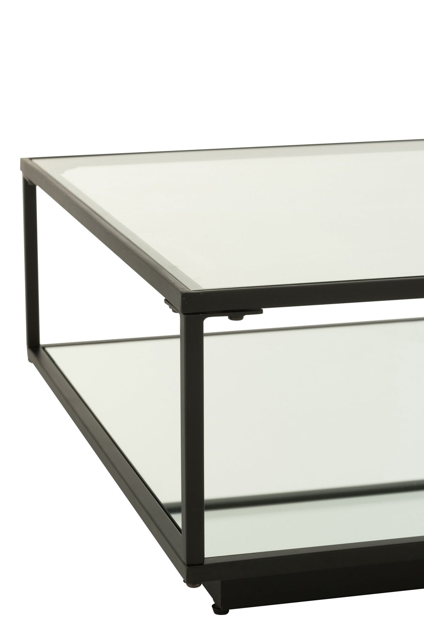 J-LINE SALONTAFEL IJZER/GLAS ZWART GROOT