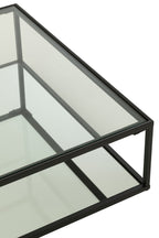 J-LINE SALONTAFEL IJZER/GLAS ZWART GROOT