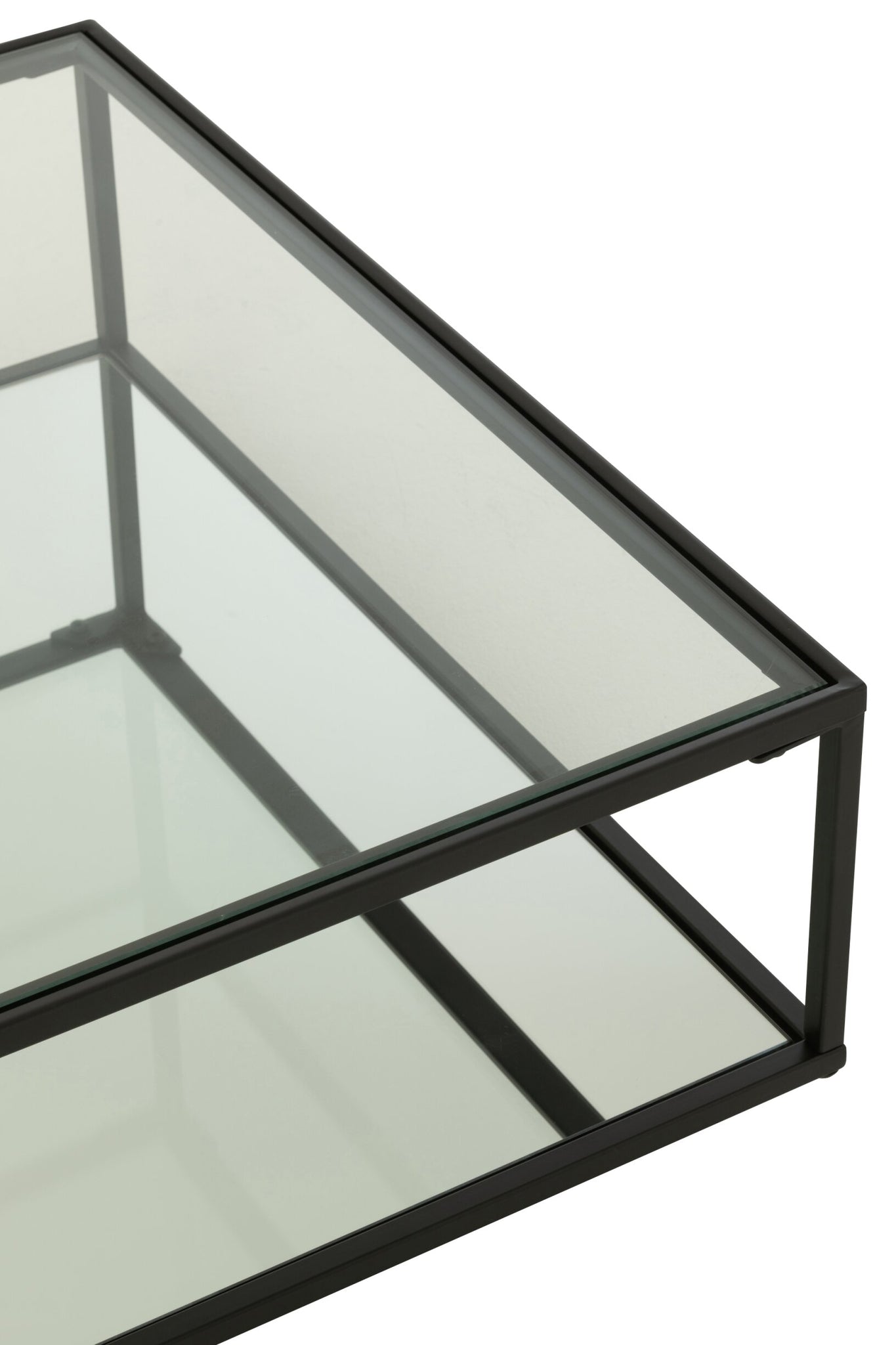 J-LINE SALONTAFEL IJZER/GLAS ZWART GROOT