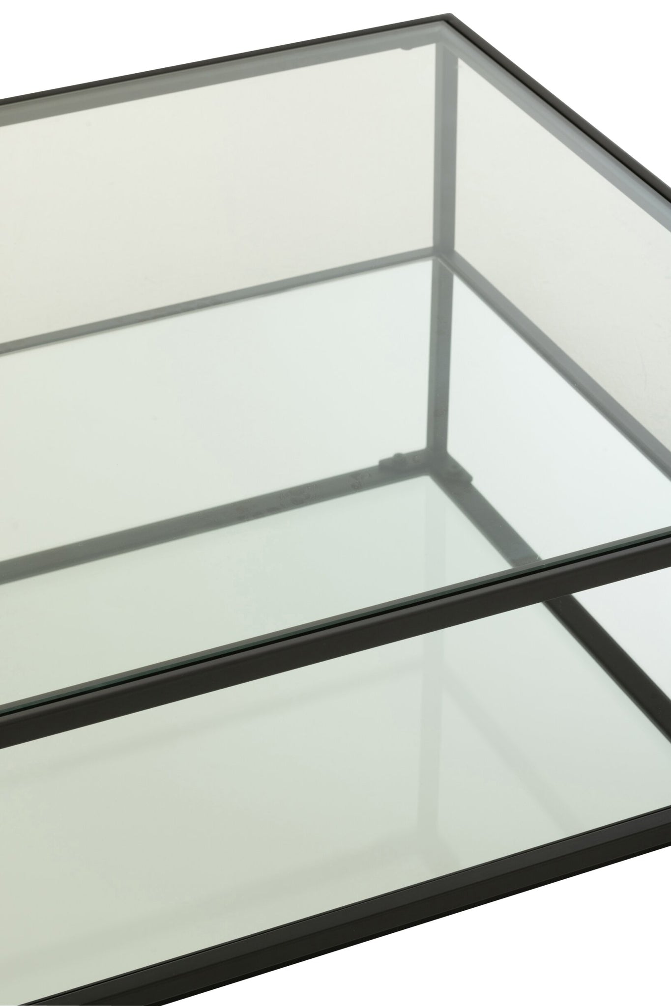 J-LINE SALONTAFEL IJZER/GLAS ZWART GROOT